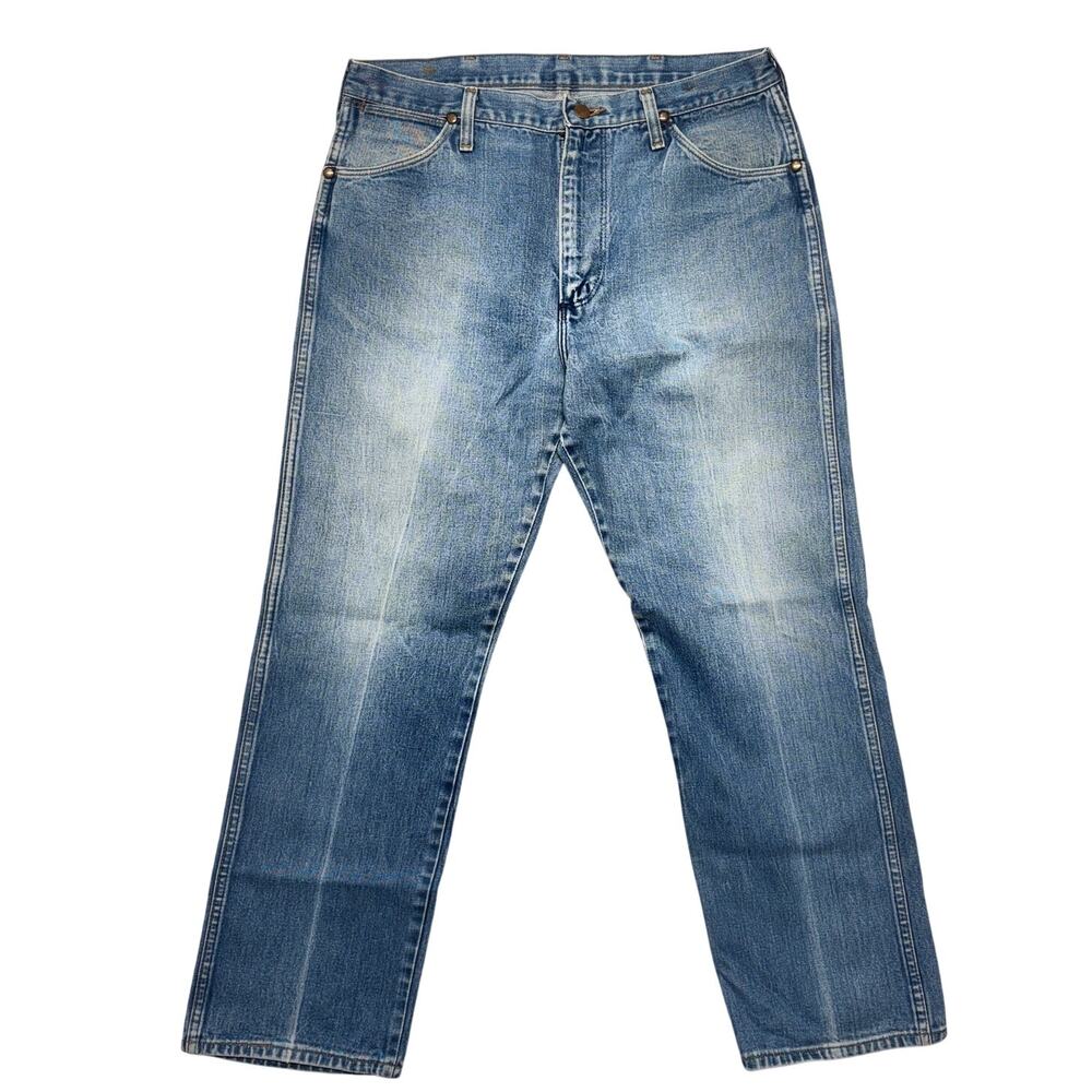 Vintage Wrangler Jeans Mens 33x34 Straight Scovill Slim Fit Cowboy Medium Wash